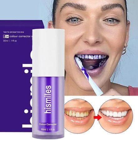 Hismile V34 Colour Corrector, Tooth Stain Concealer, Teeth Whitening Booster, Purple Toothpaste, Color Correcting Technology, V34, Tooth Colour Corrector