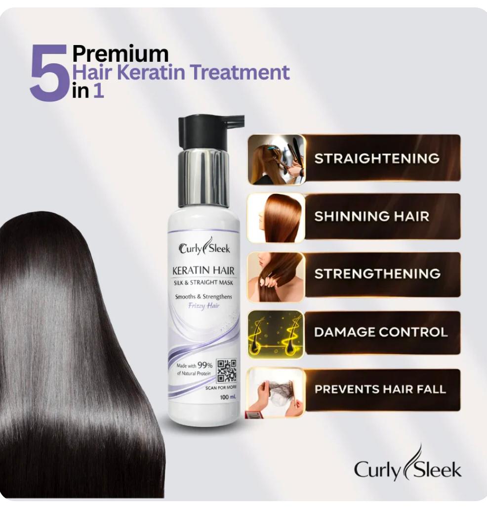 Curly Sleek Keratin Hair Silk &amp; Straight Mask