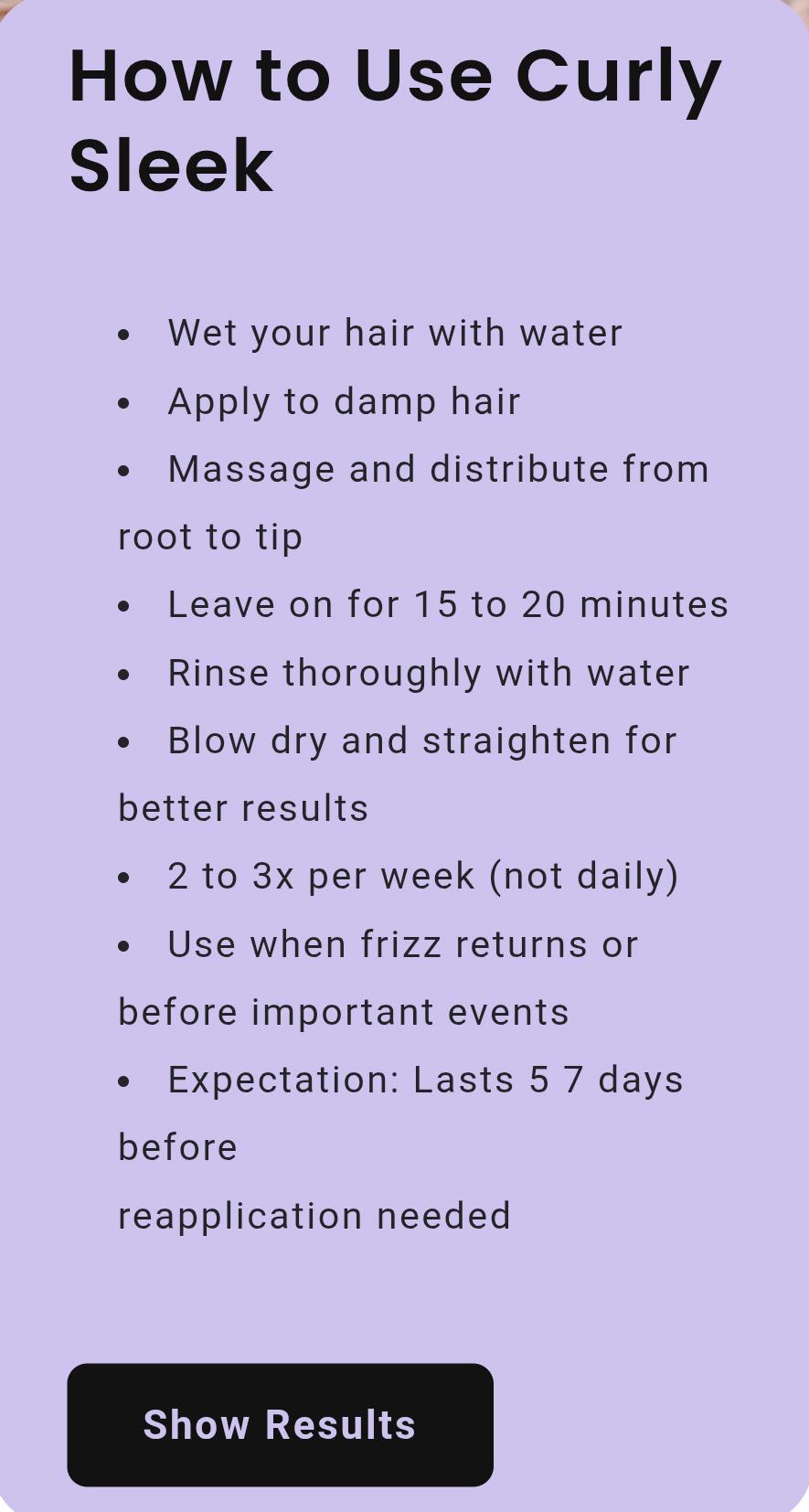 Curly Sleek Keratin Hair Silk &amp; Straight Mask